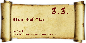 Blum Beáta névjegykártya