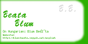beata blum business card